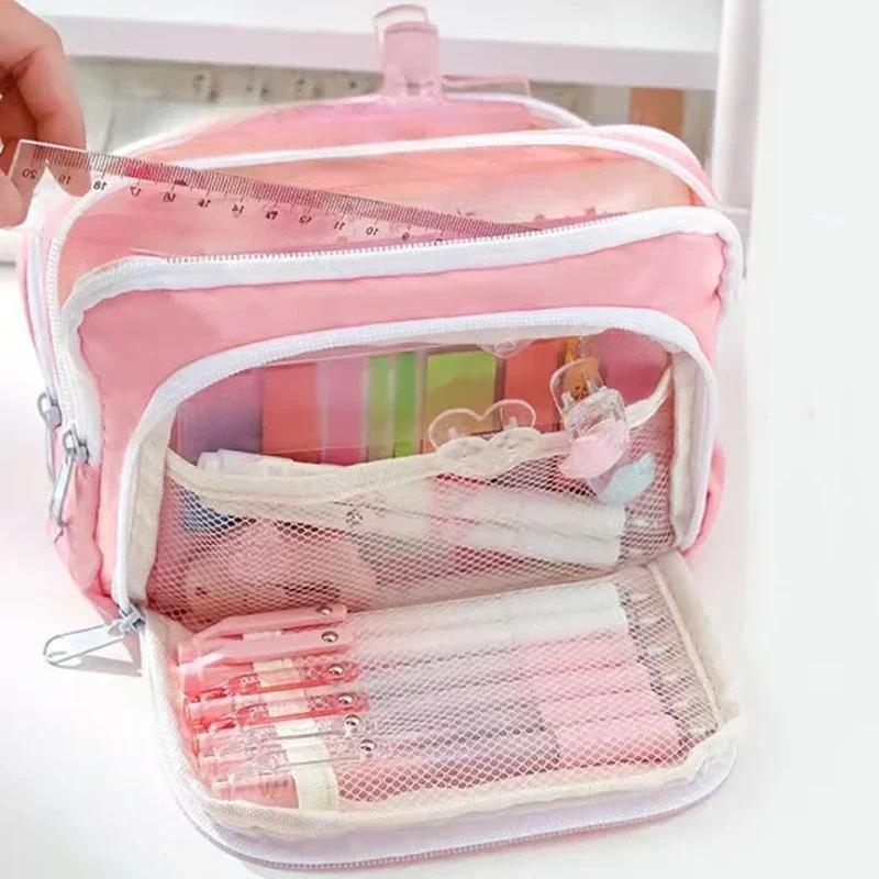 Aesthetic Large Pencil Case Pouch - 휴대용 대용량 미적 감각의 필통 및