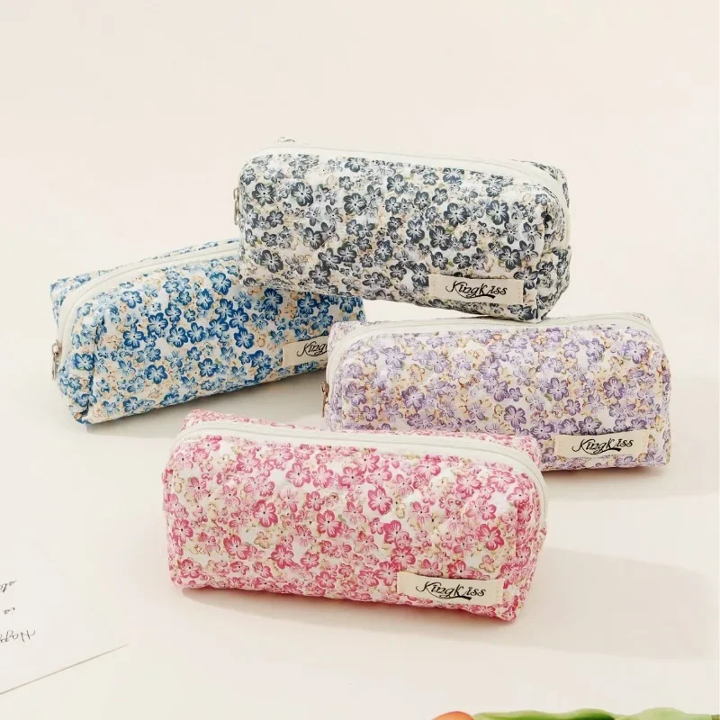 Aesthetic Large Pencil Case Pouch - 1 조각 학생을위한 레트로 꽃 연필