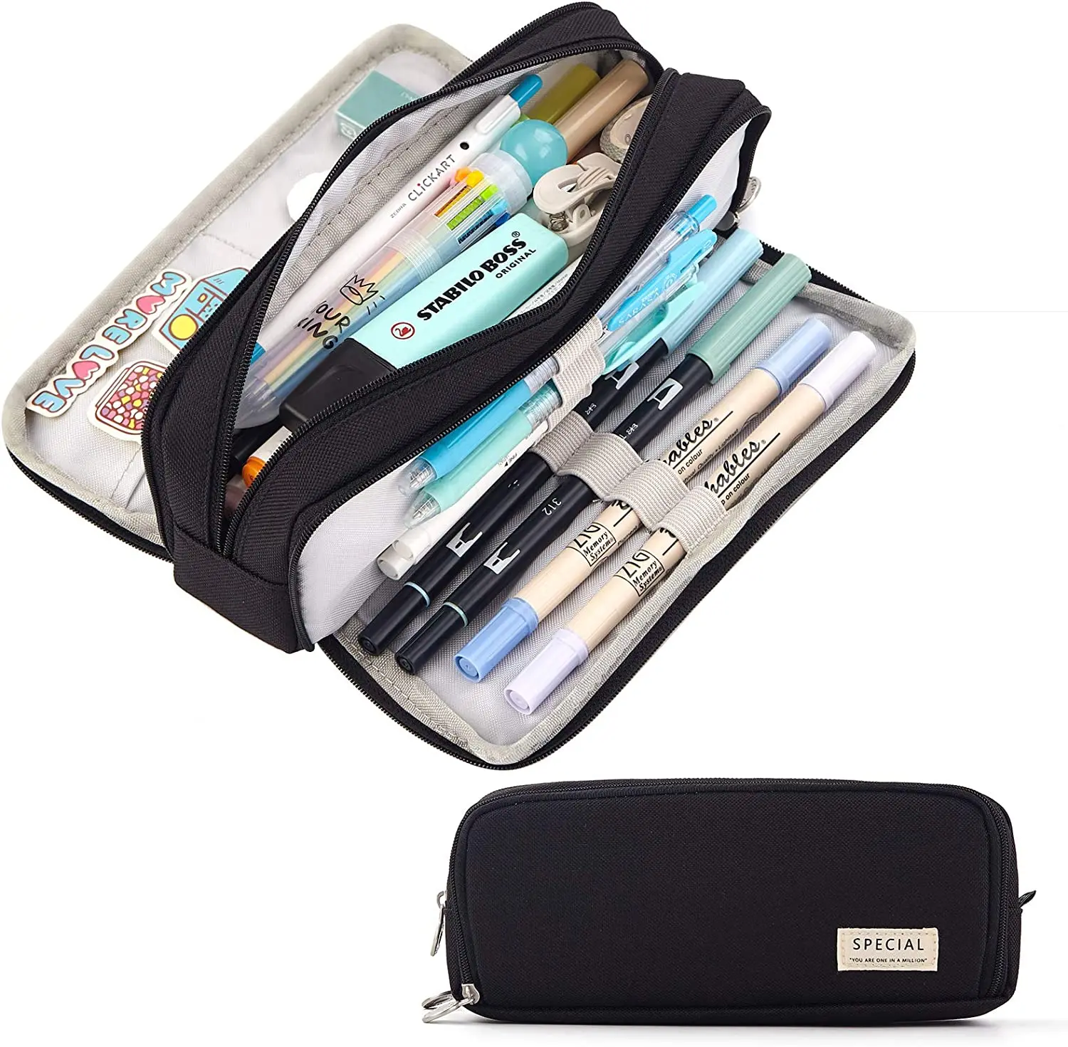Aesthetic Large Pencil Case Pouch - 연필 케이스 대용량 연필 주머니 미적