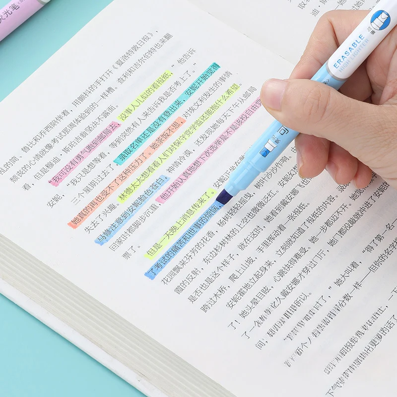 6 가지 색상 지울 수있는 형광펜 세트 학생을위한 양면 - Pastel Highlighter Set Double Ended 리뷰 및 가격