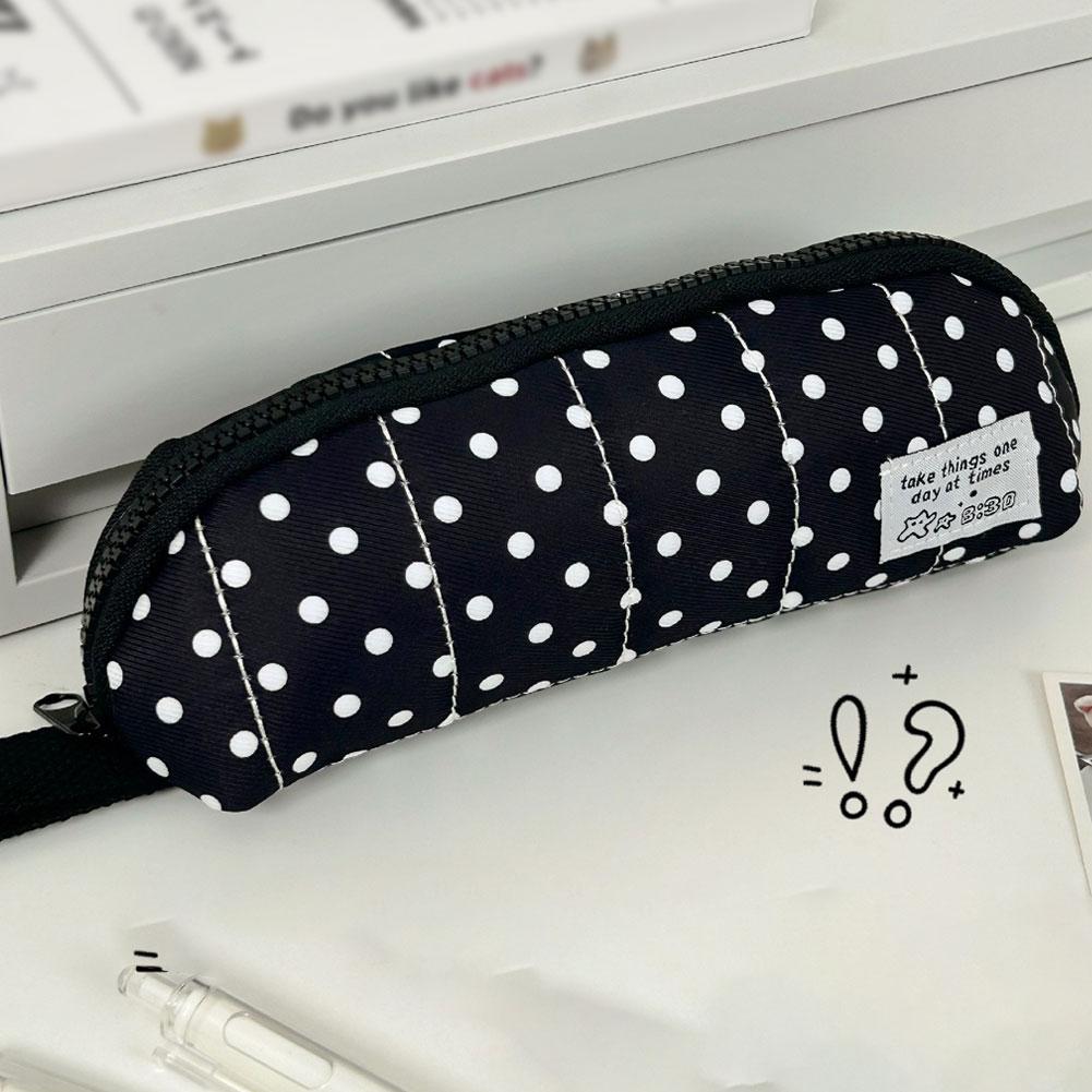 미적 폴카 도트 연필 케이스 휴대용 한국 스타일 연필  - Aesthetic Large Pencil Case Pouch 리뷰 및 가격