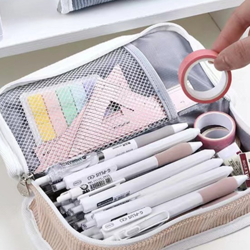 핑크 블루 그레이 인스 스타일 문구 가방 데스크탑 수납 - Aesthetic Large Pencil Case Pouch 리뷰 및 가격