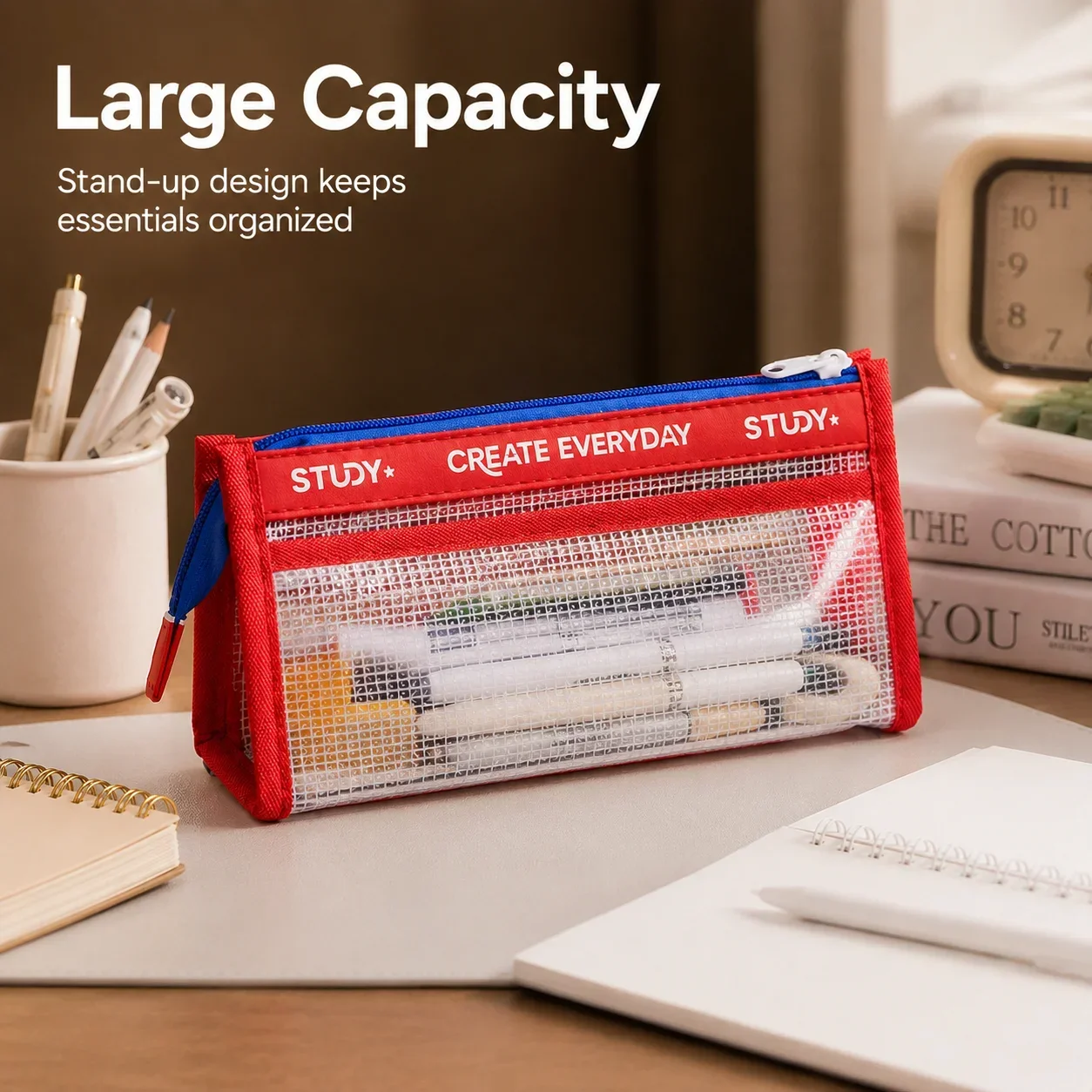 투명 필통, 대용량 투명 펜 파우치 (시험용), 학생용 - Aesthetic Large Pencil Case Pouch 리뷰 및 가격