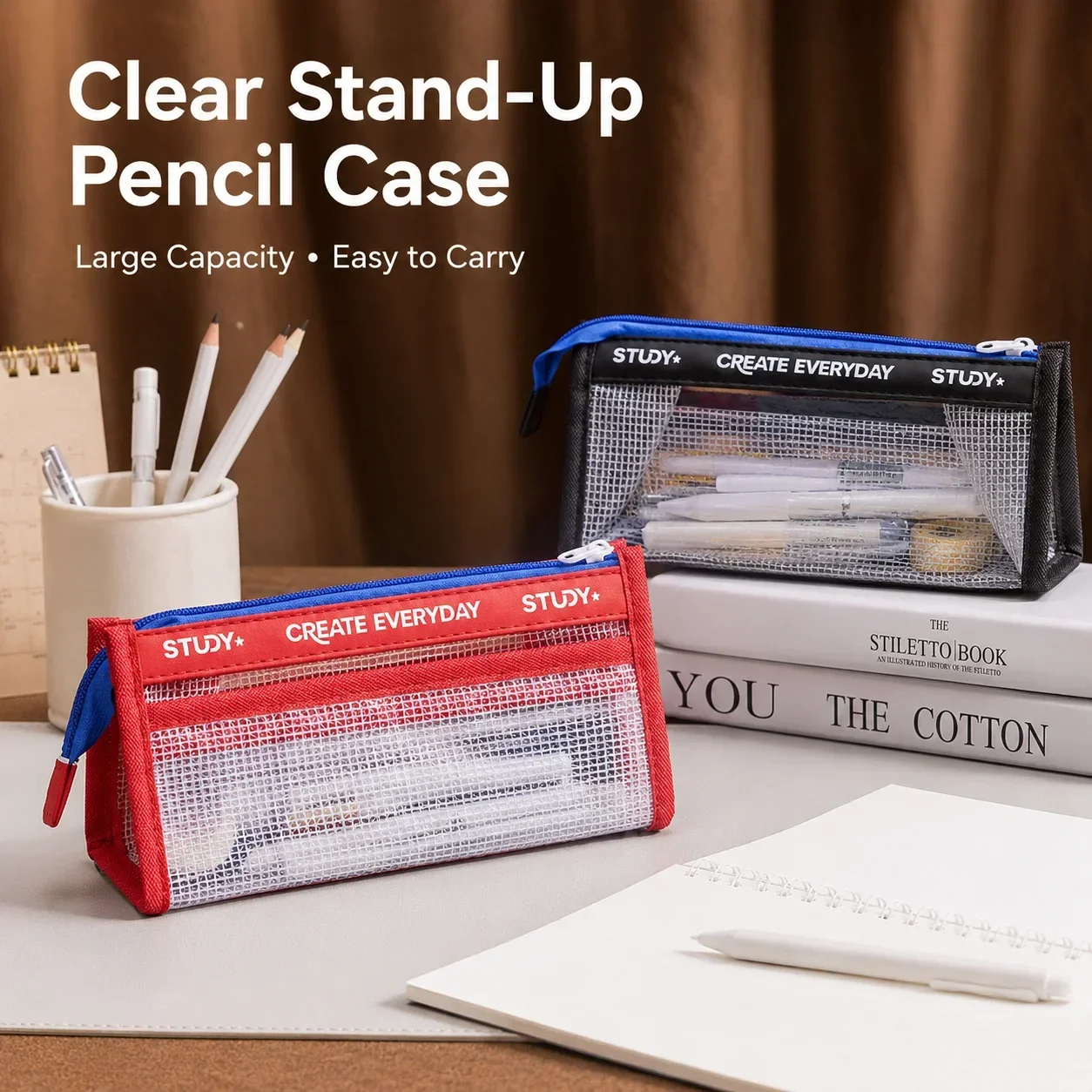 투명 필통, 대용량 투명 펜 파우치 (시험용), 학생용 - Aesthetic Large Pencil Case Pouch 리뷰 및 가격