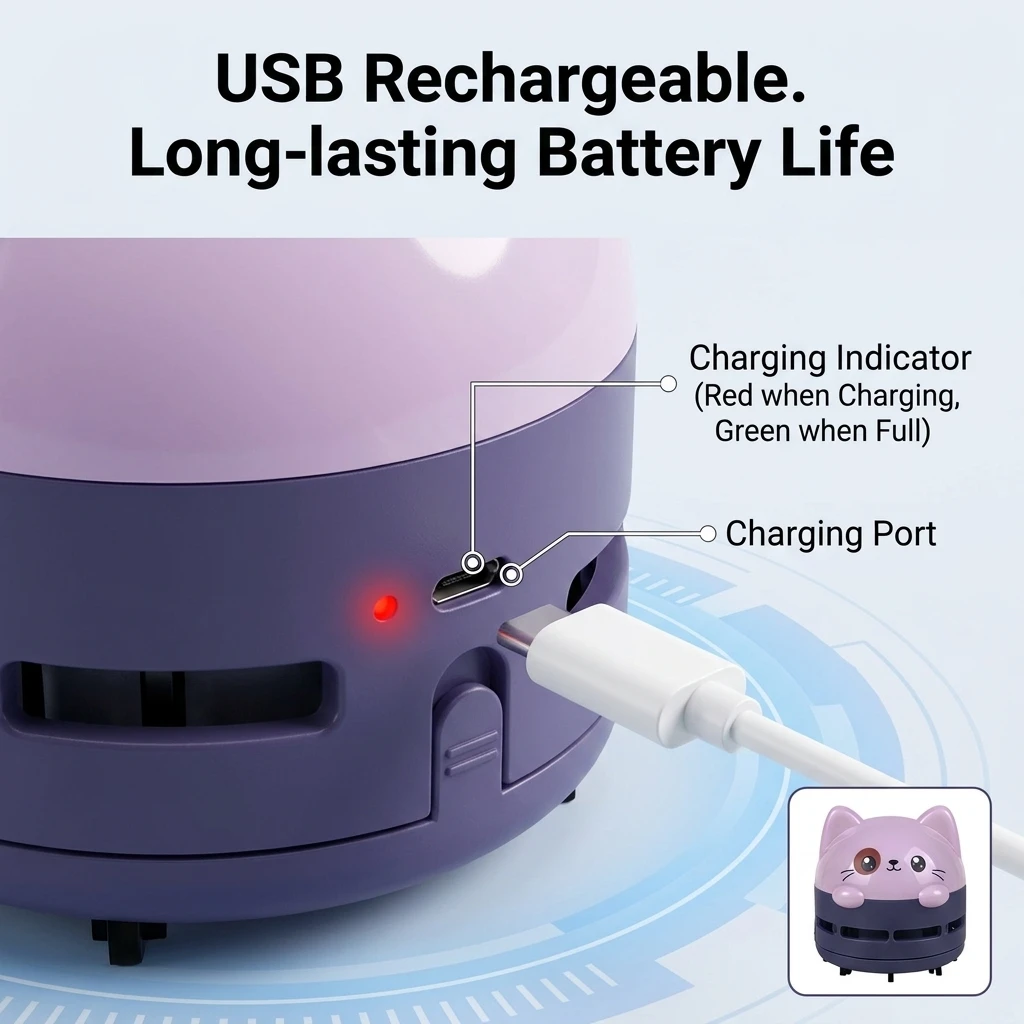 미니 무선 USB 충전식 데스크탑 진공 청소기, 귀여운 - Mini Desktop Vacuum Cleaner For Eraser Dust 리뷰 및 가격