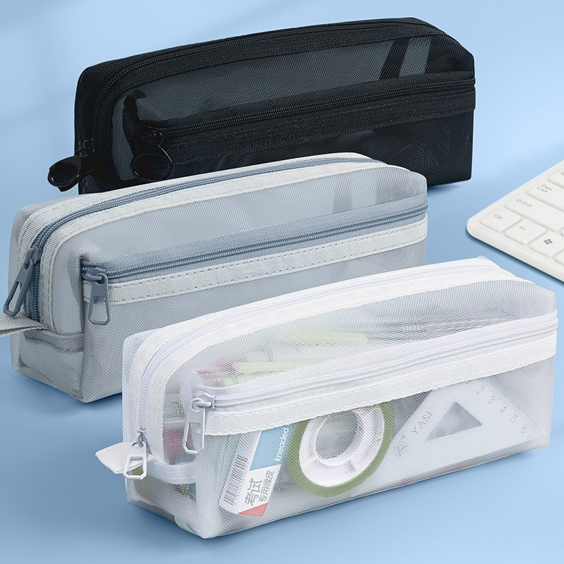 더블 레이어 투명 메쉬 연필 케이스 시험 특수 문구 가 - Clear Mesh Pencil Pouch For Exam 리뷰 및 가격