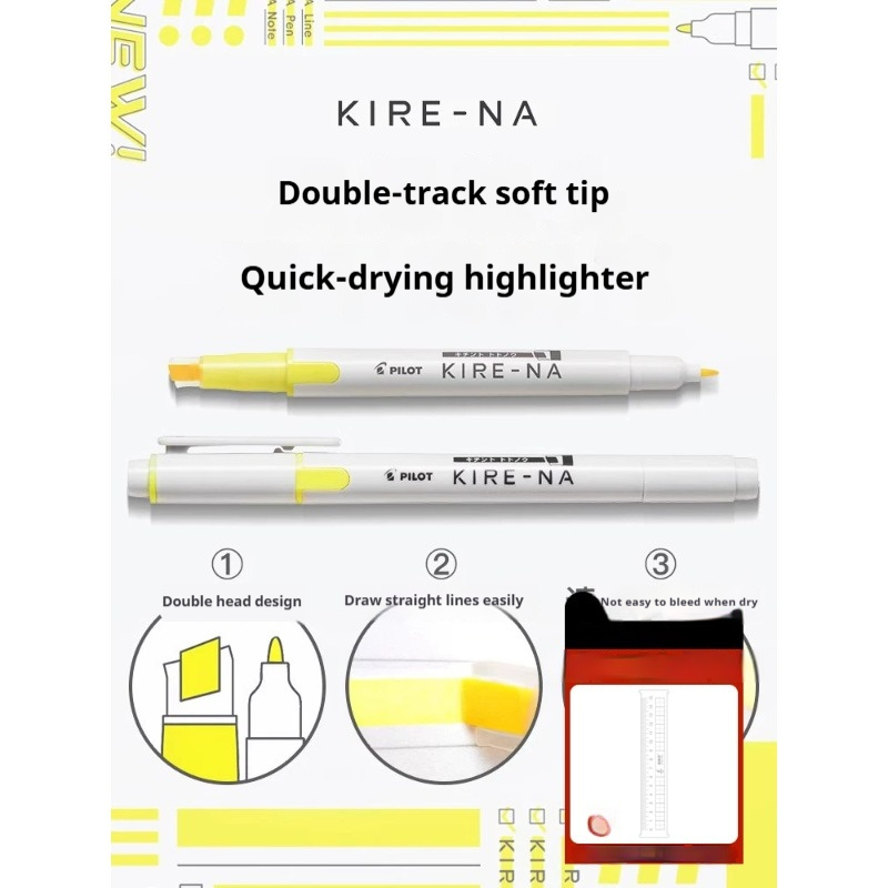 1/3/4/5/10PCS PILOT KIRE-NA 형광 - Pastel Highlighter Set Double Ended 리뷰 및 가격