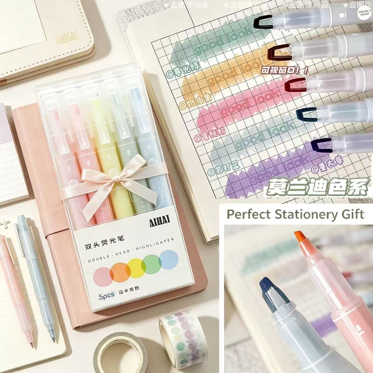 5-25 색상/세트 더블 유니크 윈도우 팁 형광펜 더블 - Pastel Highlighter Set Double Ended 리뷰 및 가격